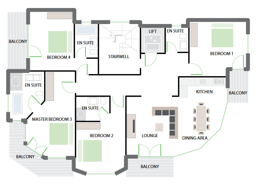 Chalet D’Amore Zermatt Floor Plan 1